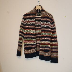 ABERCROMBIE & FITCH VTG Men’s Fair Isle Cardigan Sweater, size L